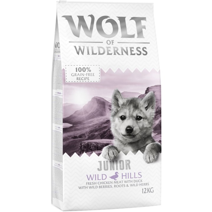Wolf of Wilderness Junior "Wild Hills" Ente - getreidefrei - 12 kg