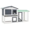 VidaXL Kaninchenstall / Hasenstall grau