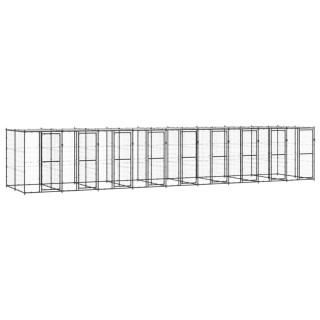 VidaXL Outdoor-Hundezwinger Stahl mit Dach