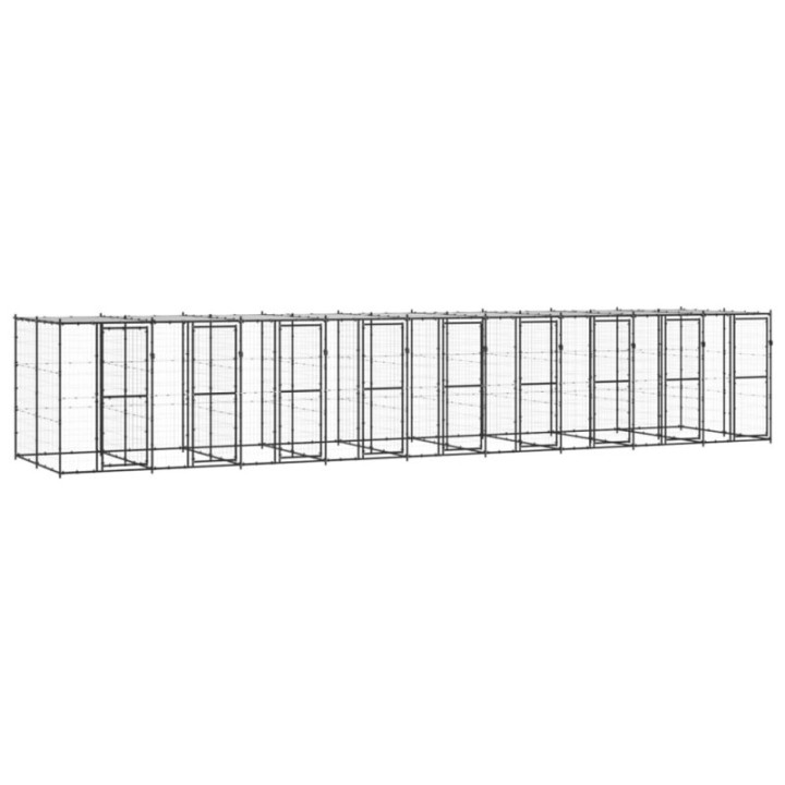 VidaXL Outdoor-Hundezwinger Stahl mit Dach