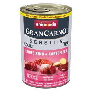 animonda GranCarno Adult Sensitive 6 x 400 g - Reines Rind & Kartoffeln