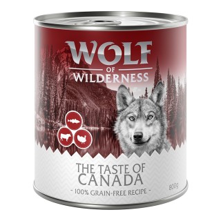 Wolf of Wilderness Adult - "The Taste Of" 6 x 800 g  -  Canada - Rind, Pute, Kabeljau