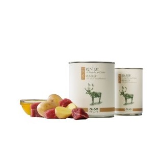 alsa-nature SINGLE Rentier mit Kartoffel, Anzahl: 30 x 400 g, 400 g, Hundefutter nass