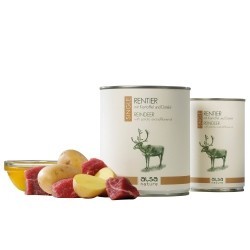 alsa-nature SINGLE Rentier mit Kartoffel, Anzahl: 30 x 400 g, 400 g, Hundefutter nass