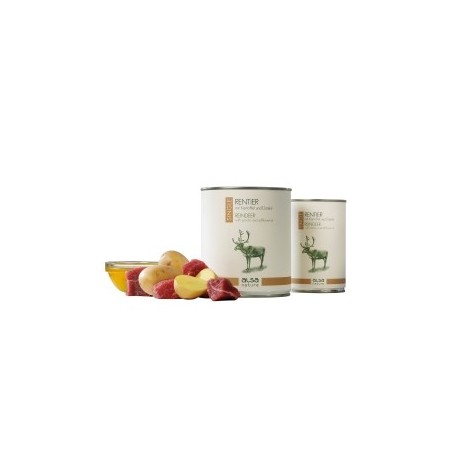alsa-nature SINGLE Rentier mit Kartoffel, Anzahl: 30 x 400 g, 400 g, Hundefutter nass