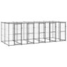 VidaXL Outdoor-Hundezwinger Stahl mit Dach
