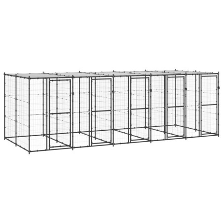 VidaXL Outdoor-Hundezwinger Stahl mit Dach