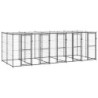 VidaXL Outdoor-Hundezwinger Stahl mit Dach