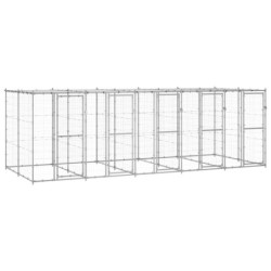 VidaXL Outdoor-Hundezwinger Stahl mit Dach