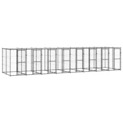 VidaXL Outdoor-Hundezwinger Stahl mit Dach
