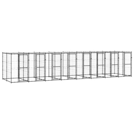 VidaXL Outdoor-Hundezwinger Stahl mit Dach