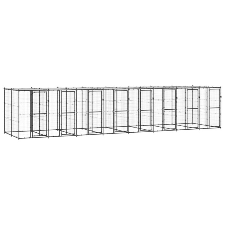 VidaXL Outdoor-Hundezwinger Stahl mit Dach