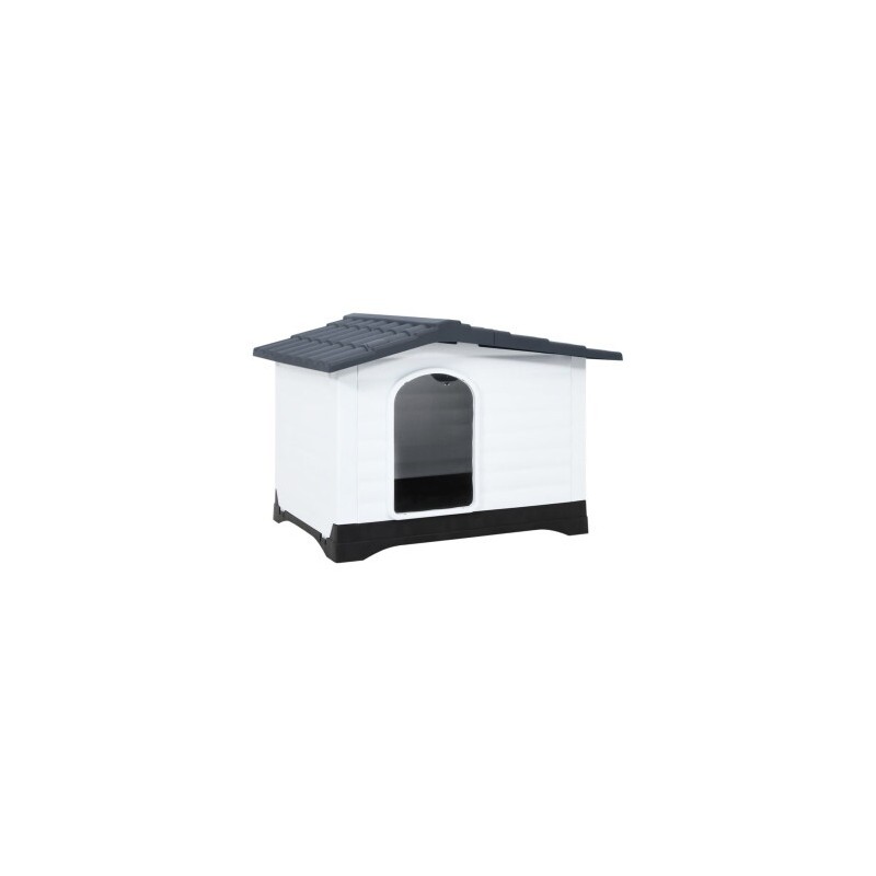 VidaXL Hundehütte aus Polypropylen grau 90,5 cm, 68 cm, 66 cm