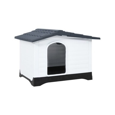 VidaXL Hundehütte aus Polypropylen grau 90,5 cm, 68 cm, 66 cm