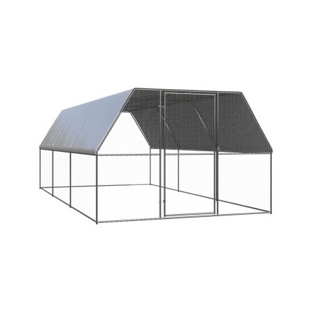 VidaXL Outdoor Hühnerkäfig / Hühnerstall mit Komplettüberdachung 3 m, 6 m, 2 m