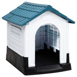 VidaXL Hundehütte aus Polypropylen blau 57 cm, 68 cm, 66 cm
