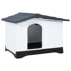 VidaXL Hundehütte aus Polypropylen grau 90,5 cm, 68 cm, 66 cm