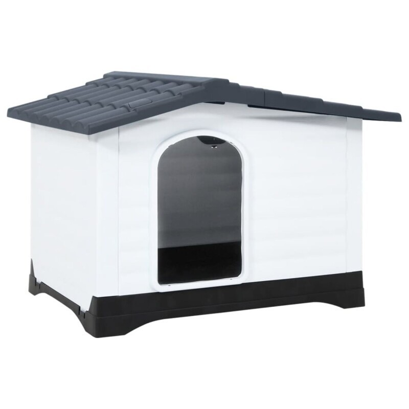 VidaXL Hundehütte aus Polypropylen grau 90,5 cm, 68 cm, 66 cm