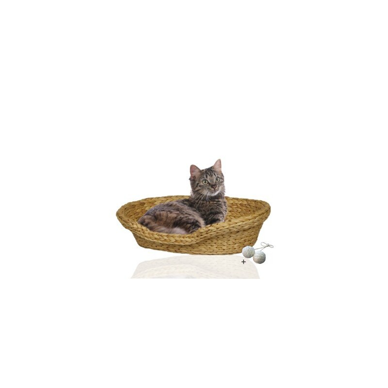 Rohrschneider ® Komfortables Katzenkörbchen mit Kissen