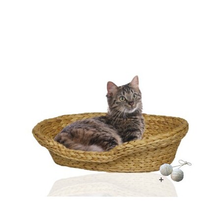 Rohrschneider ® Komfortables Katzenkörbchen mit Kissen