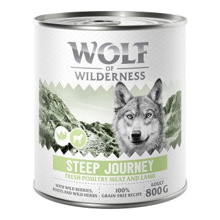 Wolf of Wilderness Adult - mit viel frischem Geflügel 6 x 800 g - Steep Journey - Geflügel mit Lamm