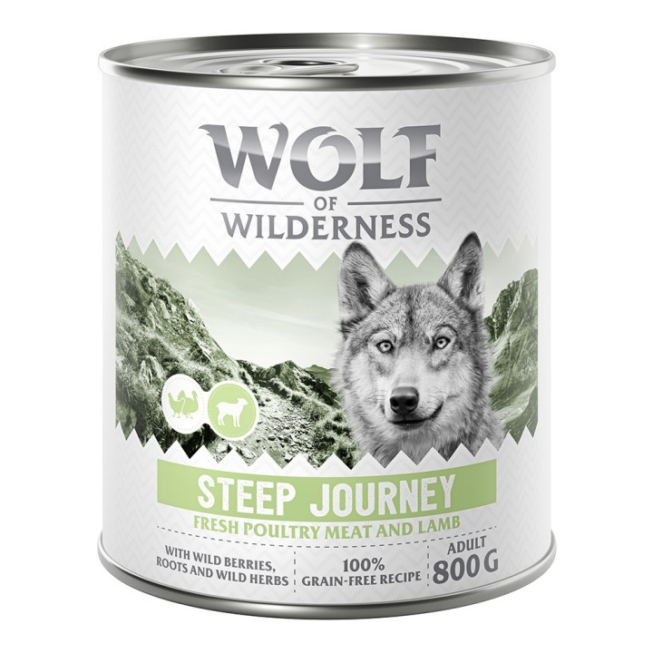 Wolf of Wilderness Adult - mit viel frischem Geflügel 6 x 800 g - Steep Journey - Geflügel mit Lamm