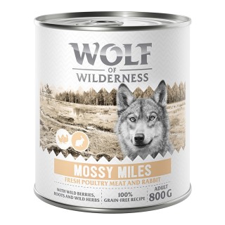 Wolf of Wilderness Adult - mit viel frischem Geflügel 6 x 800 g - Mossy Miles - Geflügel mit Kaninchen