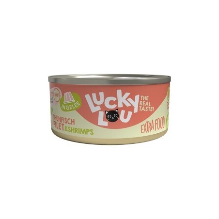 Lucky Lou Nassfutter Katze Extra Food Adult in Gelee Thunfisch und Shrimps 18x70 g