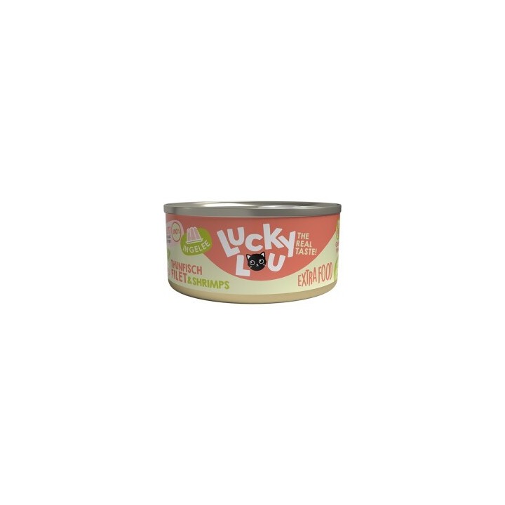 Lucky Lou Nassfutter Katze Extra Food Adult in Gelee Thunfisch und Shrimps 18x70 g