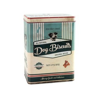 Nostalgic Art Keksdose Dog Biscuits blau-beige, Maße: ca. 10 x 14 x 20 cm