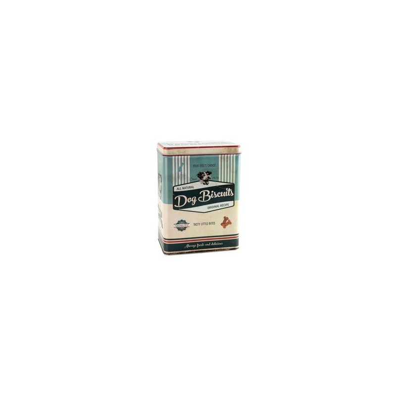 Nostalgic Art Keksdose Dog Biscuits blau-beige, Maße: ca. 10 x 14 x 20 cm