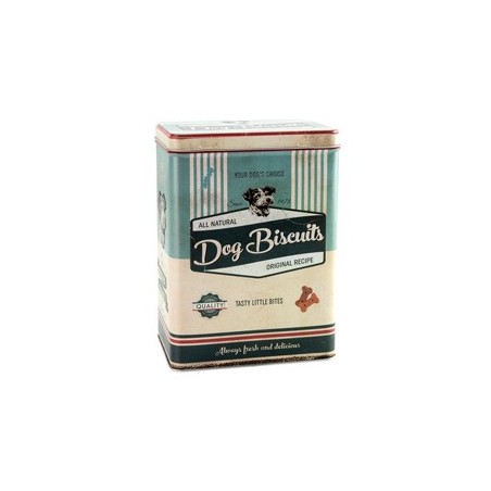 Nostalgic Art Keksdose Dog Biscuits blau-beige, Maße: ca. 10 x 14 x 20 cm