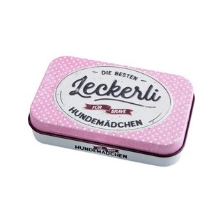 Nostalgic Art Leckerli-Dose Hundemädchen rosa, Maße: ca. 6 x 9,5 x 2 cm