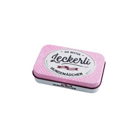 Nostalgic Art Leckerli-Dose Hundemädchen rosa, Maße: ca. 6 x 9,5 x 2 cm