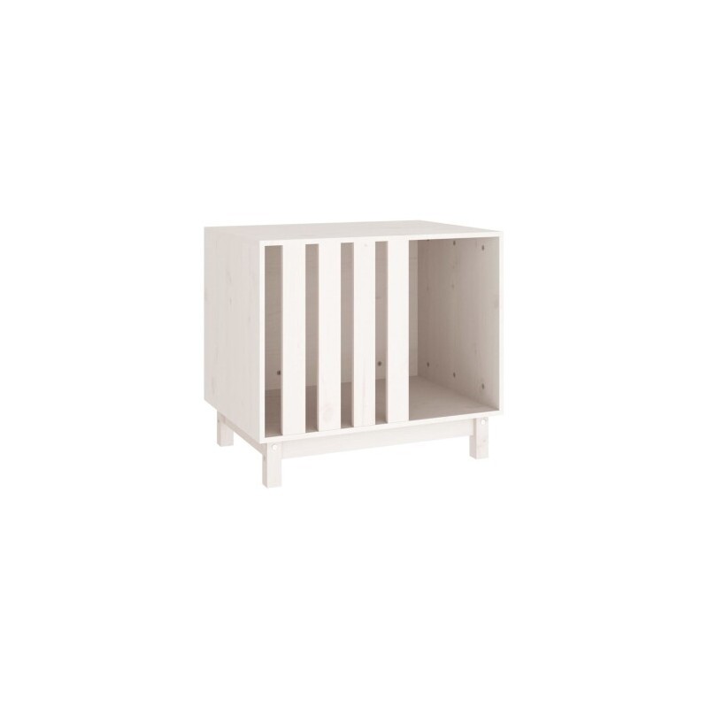 VidaXL Hundehütte Massivholz Kiefer Hundehöhle Hundebett weiß 70 cm, 50 cm, 62 cm