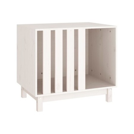 VidaXL Hundehütte Massivholz Kiefer Hundehöhle Hundebett weiß 70 cm, 50 cm, 62 cm