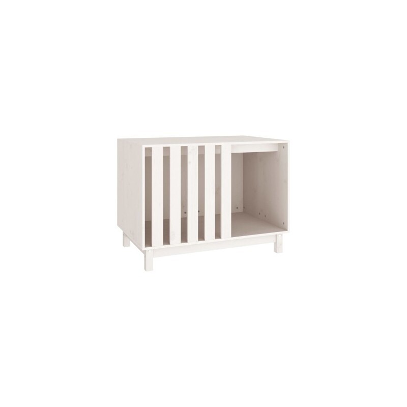VidaXL Hundehütte Massivholz Kiefer Hundehöhle Hundebett weiß 90 cm, 60 cm, 67 cm