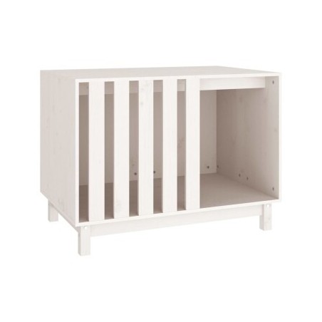 VidaXL Hundehütte Massivholz Kiefer Hundehöhle Hundebett weiß 90 cm, 60 cm, 67 cm