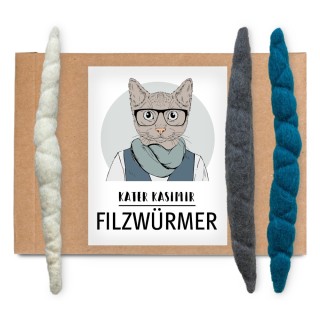 Kater Kasimir Filzwürmchen - 3er Set