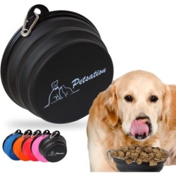 Petsation Faltbarer Reisenapf schwarz 2x350 cm³