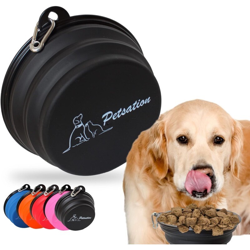 Petsation Faltbarer Reisenapf schwarz 2x350 cm³