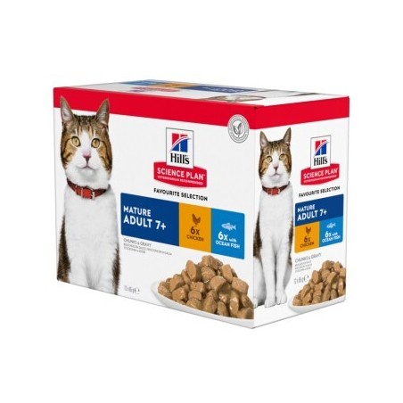 Hill's SCIENCE PLAN Mature Adult 7+ Huhn und Fisch Multipack 24x85 g