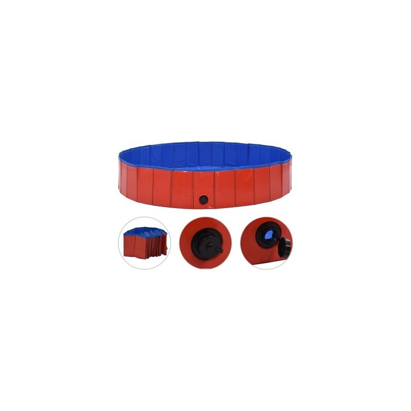 VidaXL Hunde-Pool rot 1,6 m, 30 cm