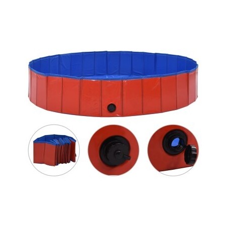 VidaXL Hunde-Pool rot 1,6 m, 30 cm