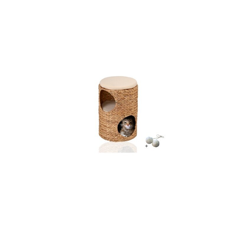 Rohrschneider ® Katzentonne für kleine Katzen mit 2 Etagen und Gratis-Beigabe