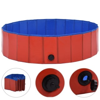 VidaXL Hunde-Pool rot 1,2 m, 30 cm