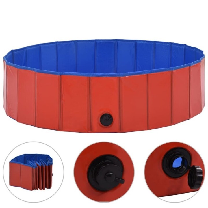 VidaXL Hunde-Pool rot 1,2 m, 30 cm