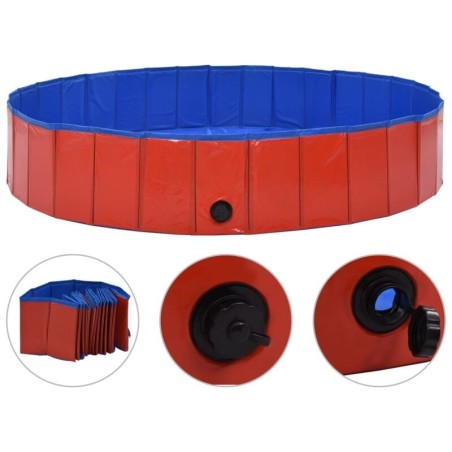 VidaXL Hunde-Pool rot 1,6 m, 30 cm