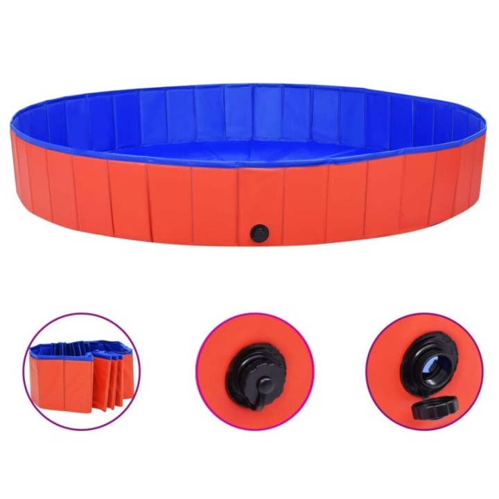 VidaXL Hunde-Pool rot 2 m, 30 cm