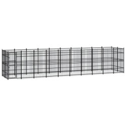 VidaXL Hundezwinger Box Stahl 9,6 m, 1,92 m, 2 m